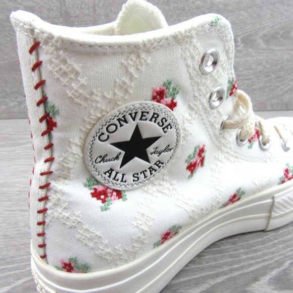 Converse Chuck Taylor Lift Platform Rose Cross Stitch Womens Size 8 NEW - Picture 8 of 15
